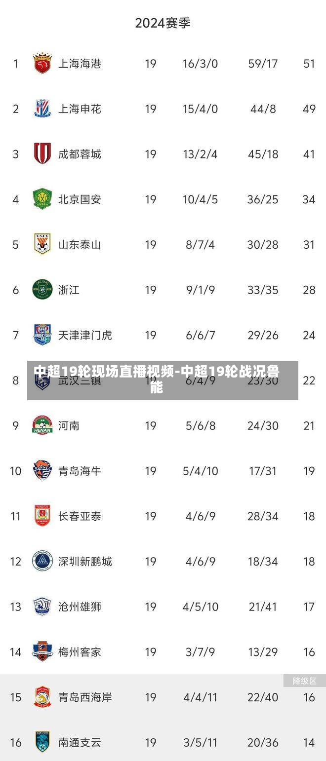 中超19轮现场直播视频-中超19轮战况鲁能
